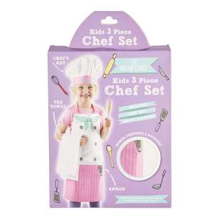 Party Creator 3 Piece Kids Chef Set Pink