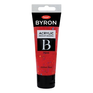 Jasart Byron 75 mL Acrylic Paint Glitter Red 75 mL