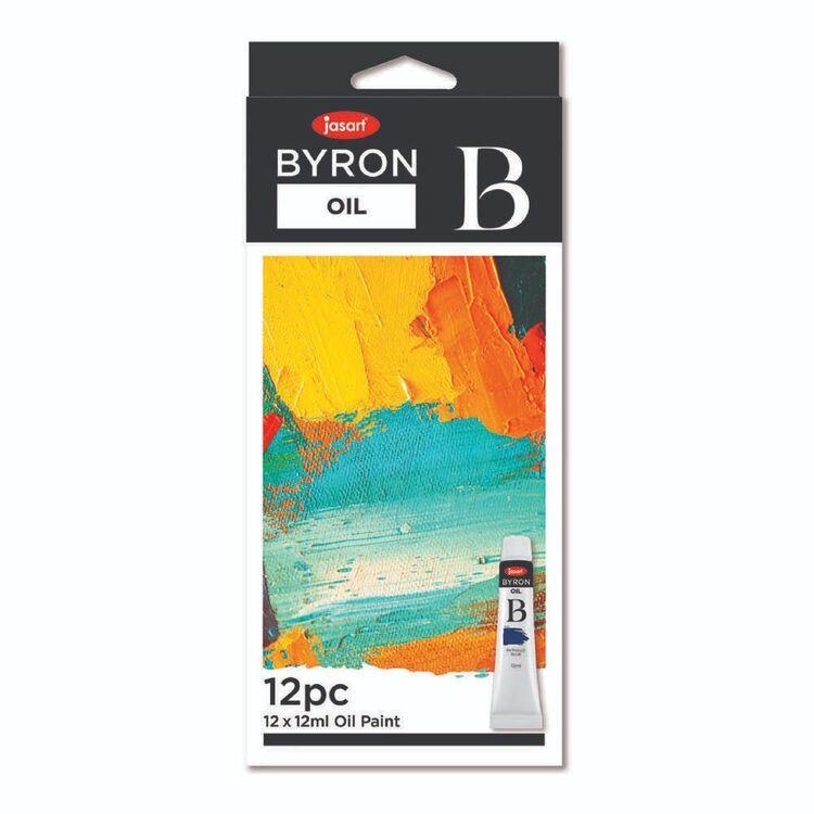Jasart Byron Set Of 12 12 mL Oil Paint Multicoloured 12 mL