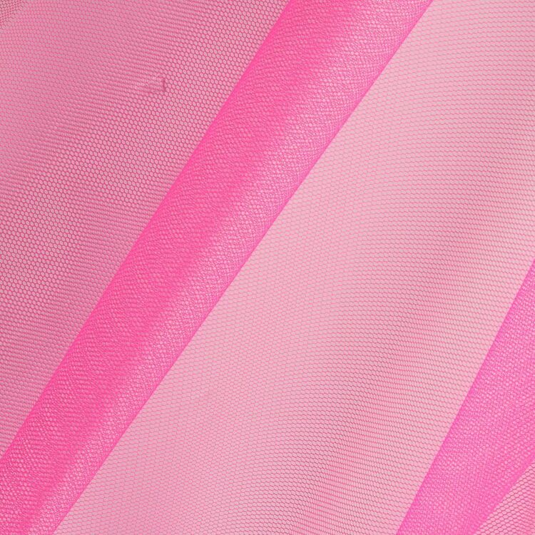 Plain 127 cm Nylon Netting Fabric Neon Pink