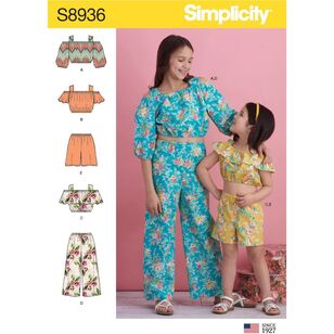Simplicity Sewing Pattern S8936 Children's and Girl's Tops, Pants and Shorts