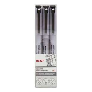 Kent Graphic Fineliners Set of 3 Multicoloured