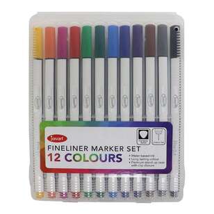 Jasart Set Of 12 0.4 mm Fine liner Marker Set Multicoloured
