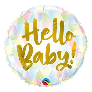 Qualatex Hello Baby Foil Balloon Multicoloured 45 cm