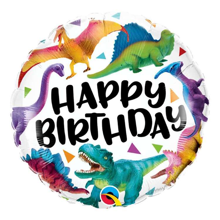 Qualatex Colourful Dinosaurs Birthday Foil Balloon