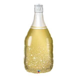 Qualatex Bubbly Wine Bottle Foil Balloon Gold 99 cm