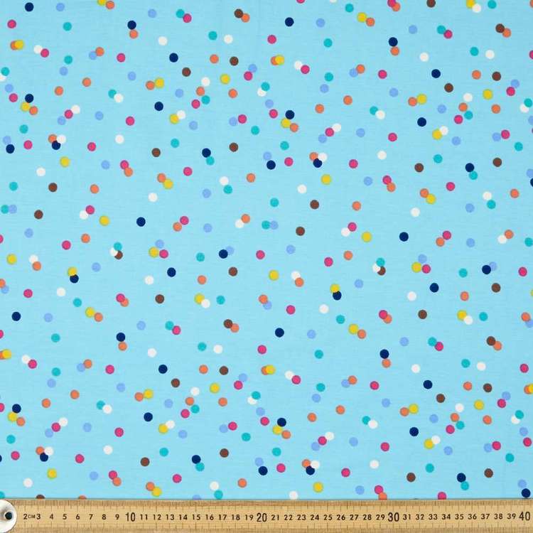 Rainbow Dots Printed 148 cm Cotton Spandex Fabric