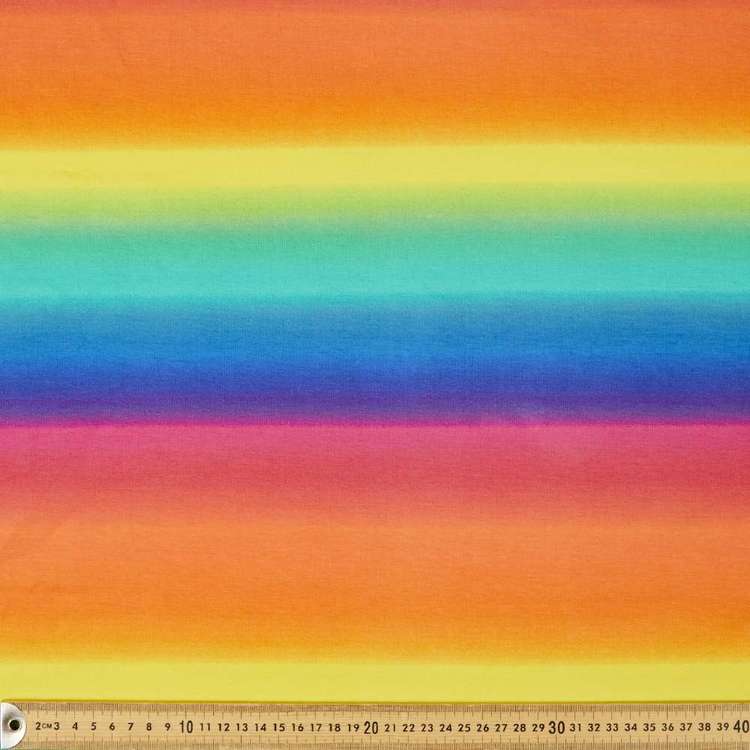 Ombre Rainbow Printed 148 cm Cotton Spandex Fabric