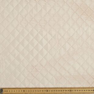 Plain 140 cm Designer Quilted Velvet Fabric Ecru 140 cm