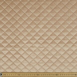 Plain 140 cm Designer Quilted Velvet Fabric Sand 140 cm