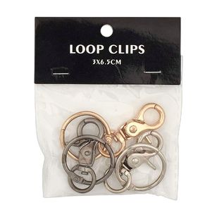 Loop Clips 3 Pack Silver, Gold & Gun Metal 3 x 6.5 cm