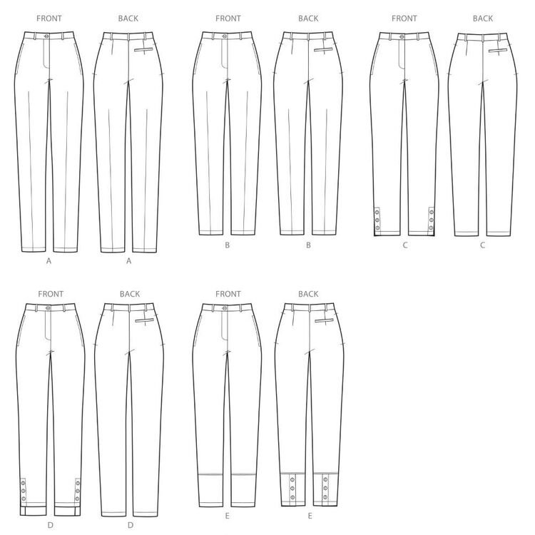 Simplicity Pattern S8957 Misses' Slim Leg Pant with Variations