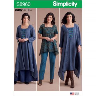 Simplicity Pattern S8960 Misses' Dress Or Tunic, Skirt and Pant