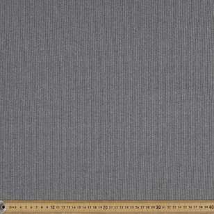 Plain Poly Cotton Ribbed Knit Fabric Grey Marle 120 cm