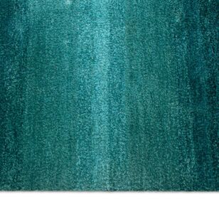 KOO Ombre Shaggy Scatter Mat Teal 60 x 90 cm