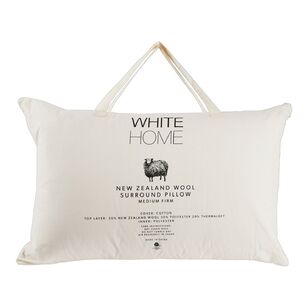 White Home Wool Blend Pillow White Standard