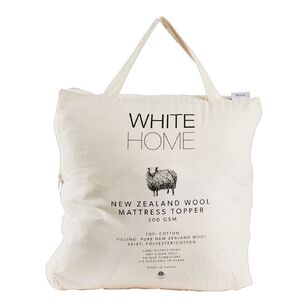 White Home Wool Mattress Topper White