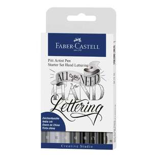 Faber Castell Pitt Artist Pen Starter Hand Lettering 8 Pack Multicoloured