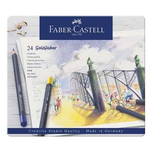 Faber Castell Goldfaber Permanent Colour Pencil Tin 24 Pack Multicoloured