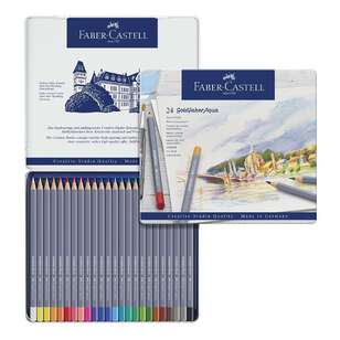 Faber Castell Goldfaber Aqya Watercolour Pencil Tin 24 Pack Multicoloured