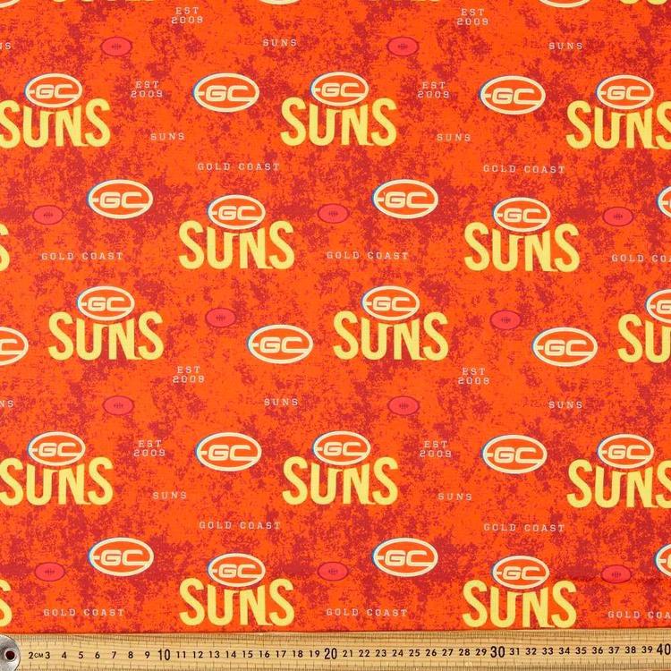 AFL Gold Coast Suns Logo Homespun Fabric Multicoloured 112 cm