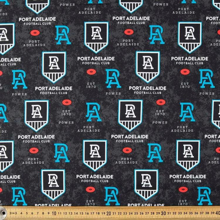 Afl Port Adelaide Power Logo Homespun Fabric