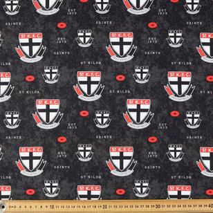 AFL St Kilda Logo Homespun Fabric Multicoloured 112 cm