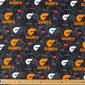 AFL GWS Giants Logo Homespun Fabric Multicoloured 112 cm