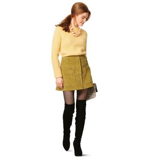 Burda Style Pattern 6252 Misses' Skirts, Front Fastening, Mini or Midi Length with Pocket Variations 8 - 18
