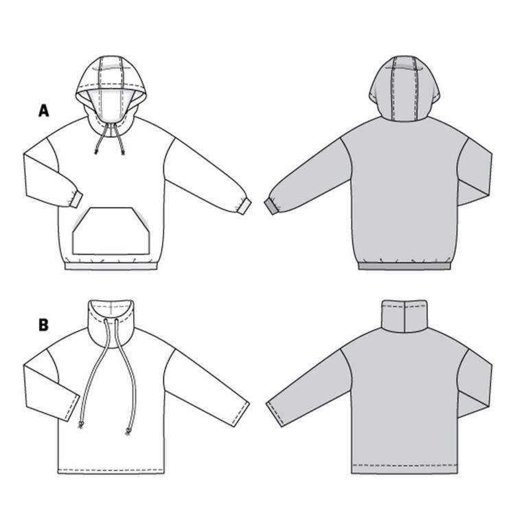 Burda Style Pattern 6253 Misses' Sweatshirts, Hoodie or High Neck ...