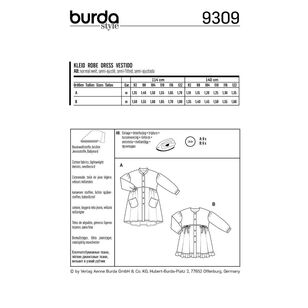 Burda Style Pattern 9309 Children's Dresses, Buttons at Front, with Trim and Pocket Variations 2 - 7 Years