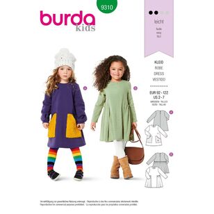 Burda Sewing Pattern 9310 Children's Dresses White 2 - 7 Years