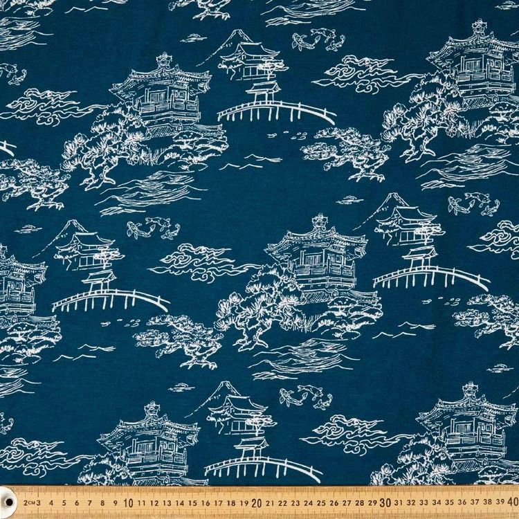 Toile Printed Rayon Knit Fabric