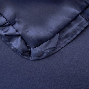Brampton House Satin V-Shape Ruffled Pillowcase Navy