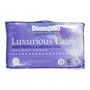 Dunlopillo Luxurious Latex High Profile Pillow White Standard