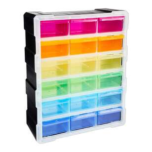 Crafters Choice 18 Drawer Storage Unit Multicoloured 47.5 x 38 x 16 cm