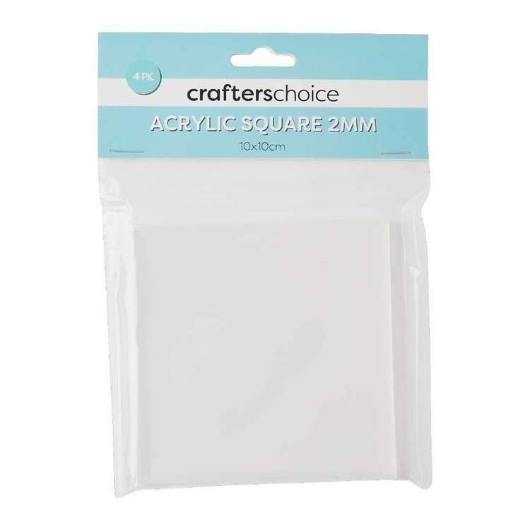 Crafters Choice Square Acrylic Blank 4 Pack Clear