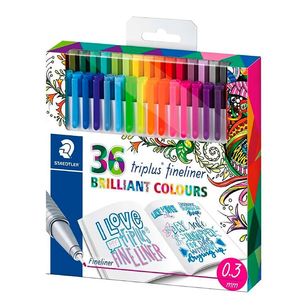 Staedtler Triplus Fine Liner Pens 36 Pack Multicoloured