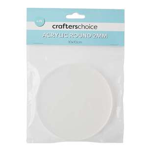 Crafters Choice Round Acrylic Blank 4 Pack Clear 10 x 10 cm
