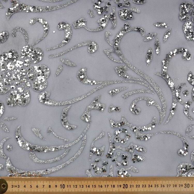 Twinkle Filigree Patterned 137 cm Tulle Fabric