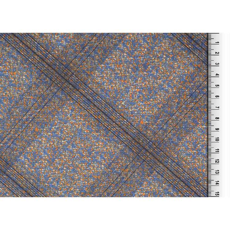 Diagonal Check Printed 144 cm Stretch Faux Suede Fabric