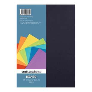 Crafters Choice 210 gsm 10 Pack Board Black A5
