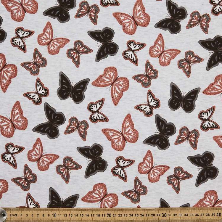 Butterfly Printed 145 cm French Fleecy Polar Fleece Fabric