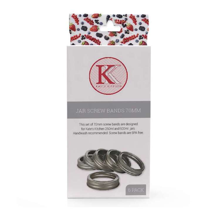 Kate's Kitchen 70 mm Jar Screw Band 6 Pack