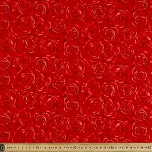 Soft Red Roses Cotton Fabric Red 112 cm