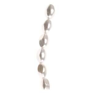Ribtex Strung Acrylic Obsidian Pearl Bead Strand White 12 mm