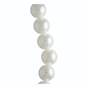 Ribtex Strung Acrylic Round Pearl Bead Strand White 25 mm
