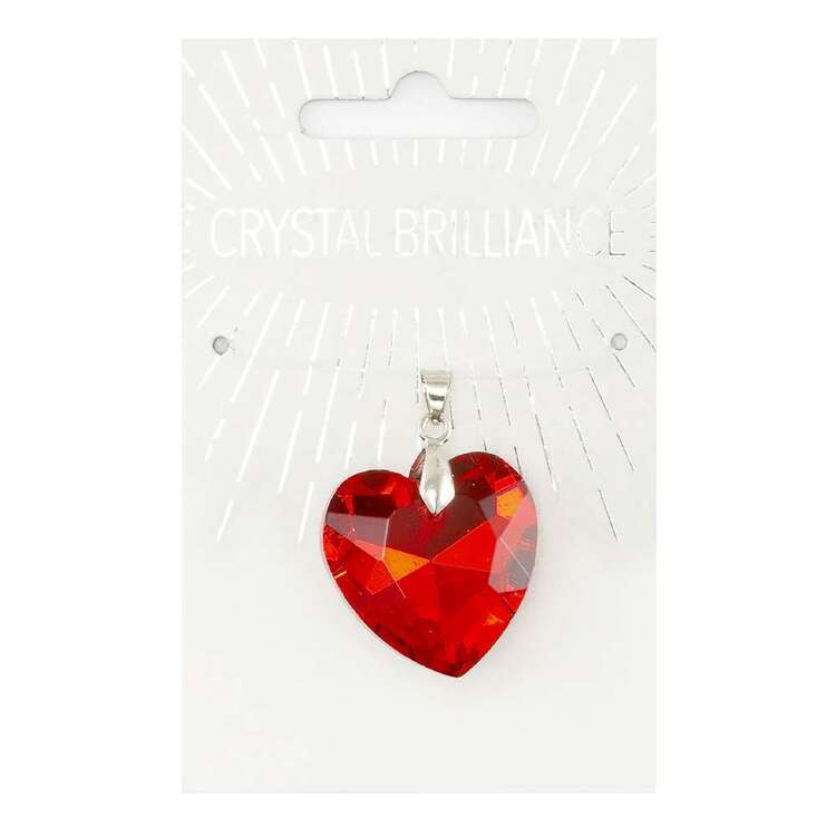 Ribtex Crystal Brilliance Chinese Heart Pendant Red 28mm