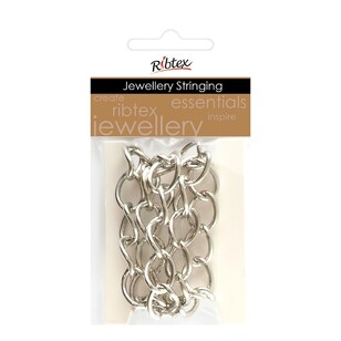 Ribtex Jewellery Stringing 60 cm Oval Twist Chain Bright Silver 60 mm