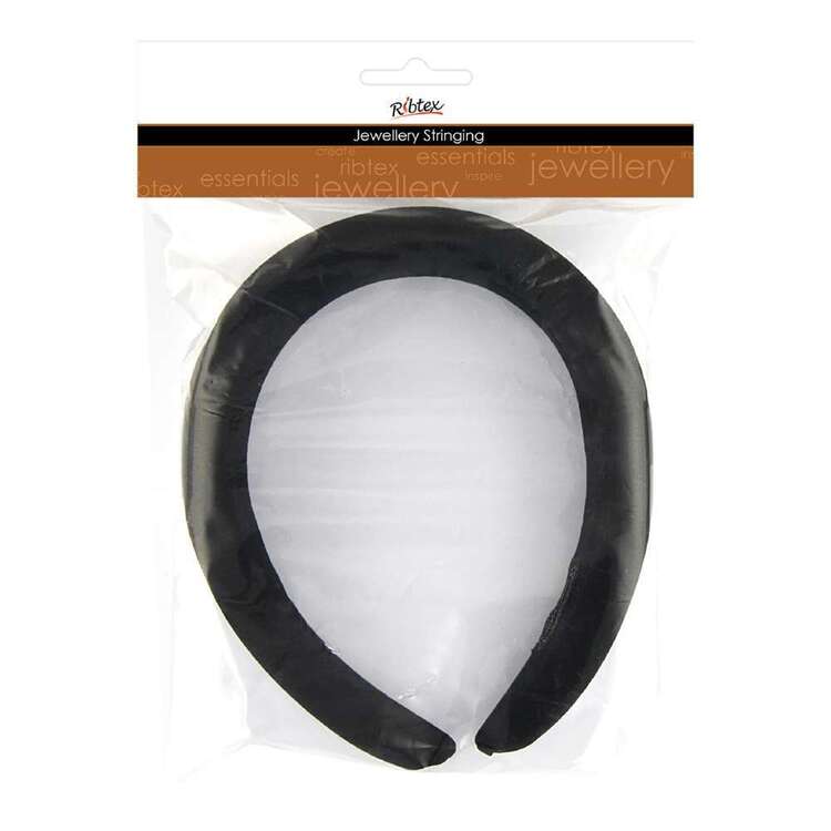 Ribtex Jewellery Stringing Fabric Padded Headband Black 8 x 6 mm
